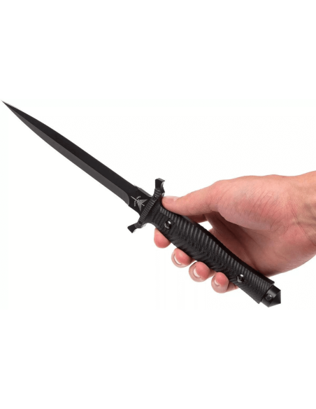 Faca Fox Military Bellum 21711 Lâmina de 17,5 cm, cabo G10 preto + bainha