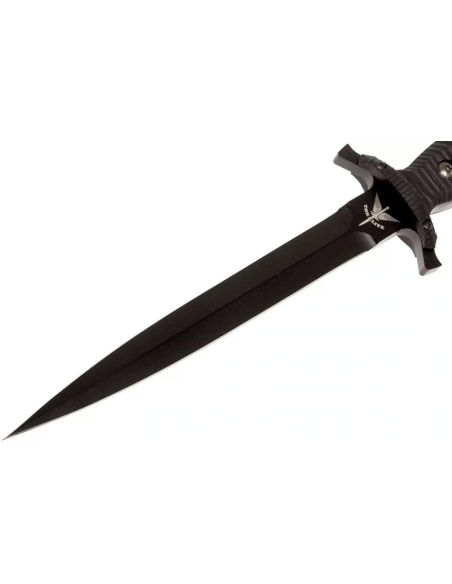 Faca Fox Military Bellum 21711 Lâmina de 17,5 cm, cabo G10 preto + bainha