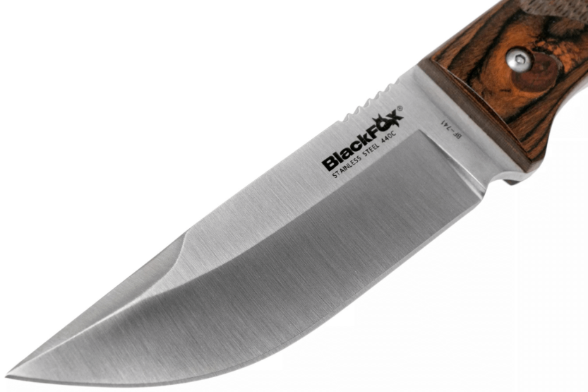 Black Fox BF.741 kniv 11,4 cm klinge pakka træhåndtag med skede