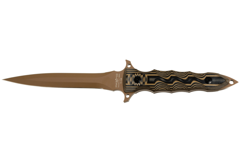 Fox Military Modras FX.508 kniv 17,5cm blad G10 brunt/svart handtag + läderslida
