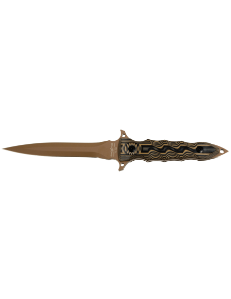 Fox Military Modras FX.508 veitsi 17.5cm terä G10 ruskea/musta kahva + nahkatuppi