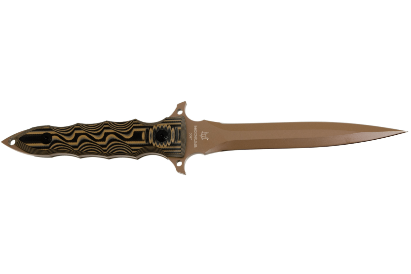Fox Military Modras FX.508 kniv 17,5 cm blad G10 brun/sort håndtag + læderskede