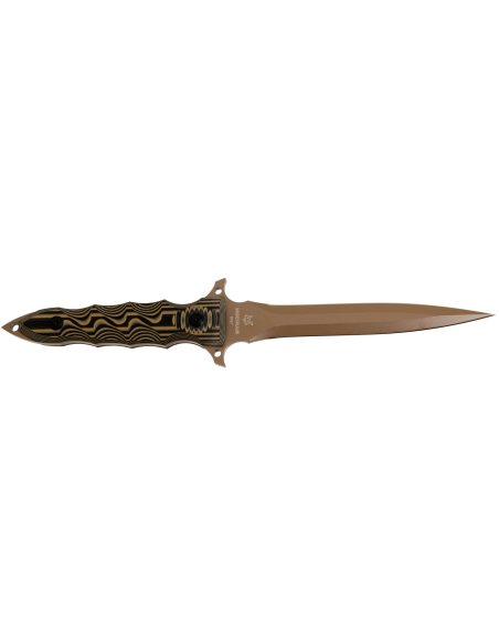 Messer Fox Military Modras FX.508 Klinge 17,5cm Griff G10 braun/schwarz + Lederetui
