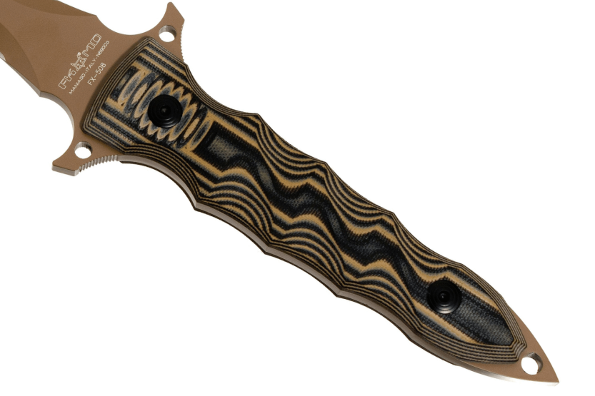 Fox Military Modras FX.508 coltello 17,5 cm lama G10 manico marrone/nero + fodero in pelle