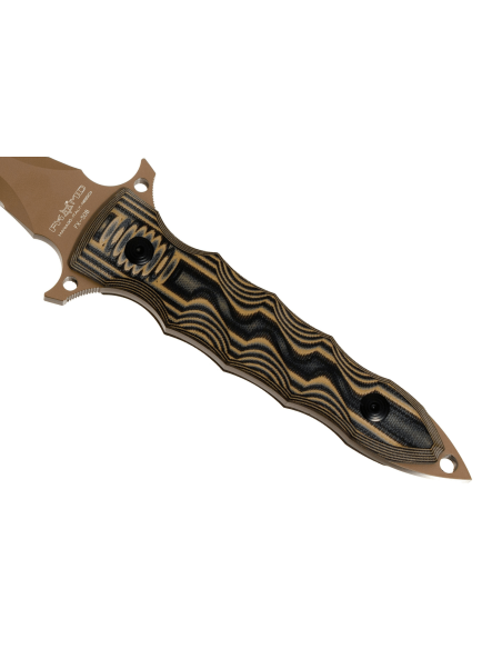 Fox Military Modras FX.508 coltello 17,5 cm lama G10 manico marrone/nero + fodero in pelle