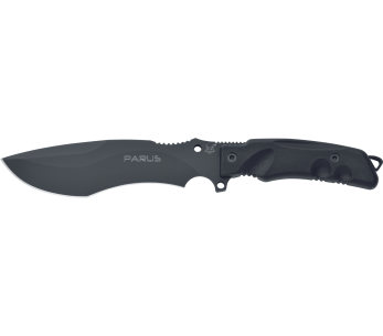 Fox Military Parus FX.9CM06 kniv 17,5 cm blad svart Forprene-handtag + nylonhölje + överlevnadskit
