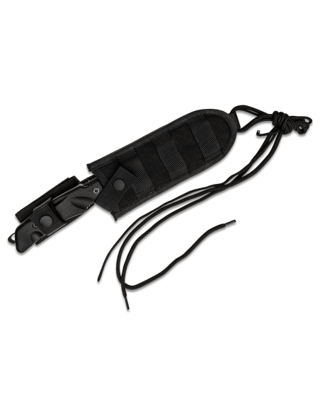 Fox Military Parus FX.9CM06 veitsi 17.5cm terä musta Forprene kahva + nylon tuppi + selviytymispakkaus