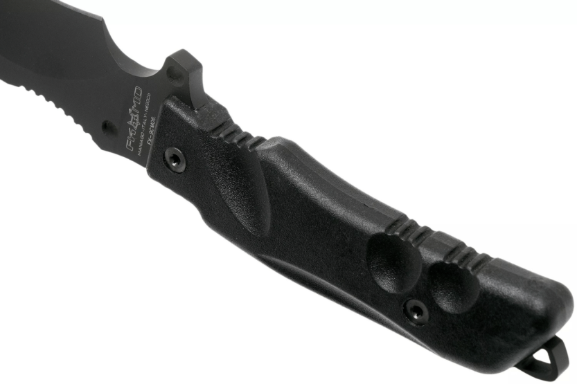 Fox Military Parus FX.9CM06 veitsi 17.5cm terä musta Forprene kahva + nylon tuppi + selviytymispakkaus