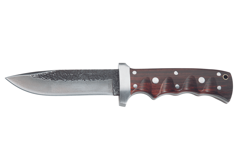 Herbertz knife 102913 Damascus blade 12.1cm riveted wooden handle with sheath
