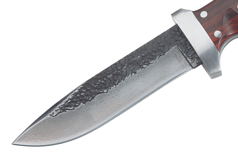 Herbertz knife 102913 Damascus blade 12.1cm riveted wooden handle with sheath