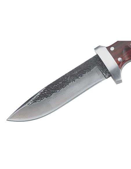 Herbertz knife 102913 Damascus blade 12.1cm riveted wooden handle with sheath