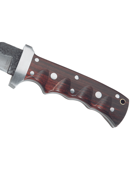 Coltello Herbertz 102913 lama damascata 12,1 cm manico in legno rivettato con fodero