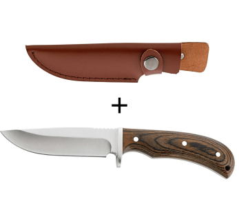Herbertz 105811 kniv blad i rustfritt stål 10,8 cm pakka trehåndtak med skinnslire