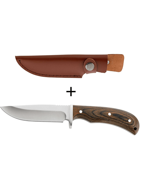 Herbertz 105811 kniv blad i rustfritt stål 10,8 cm pakka trehåndtak med skinnslire