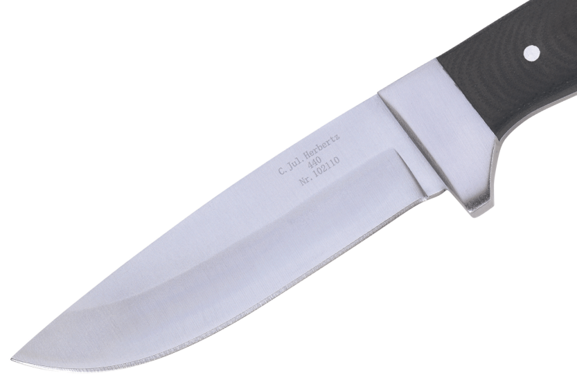 Herbertz 102110 coltello 9,8 cm lama in acciaio inox manico in micarta nero con fodero in pelle