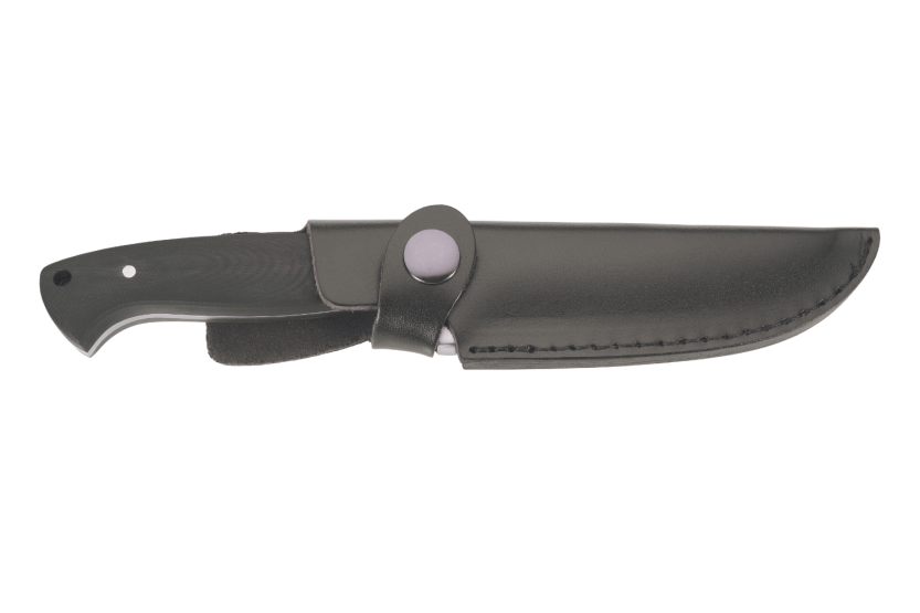 Herbertz 102110 coltello 9,8 cm lama in acciaio inox manico in micarta nero con fodero in pelle