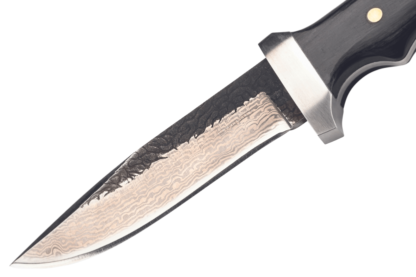 Coltello Herbertz 593413 con lama in damasco di 12 cm, manico in pakkawood rivettato + fodero in pelle
