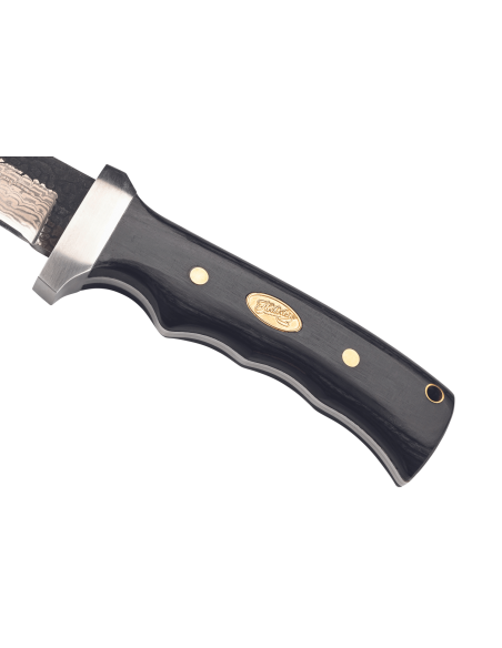 Herbertz 593413 knife 12cm damascened blade riveted pakkawood handle + leather sheath