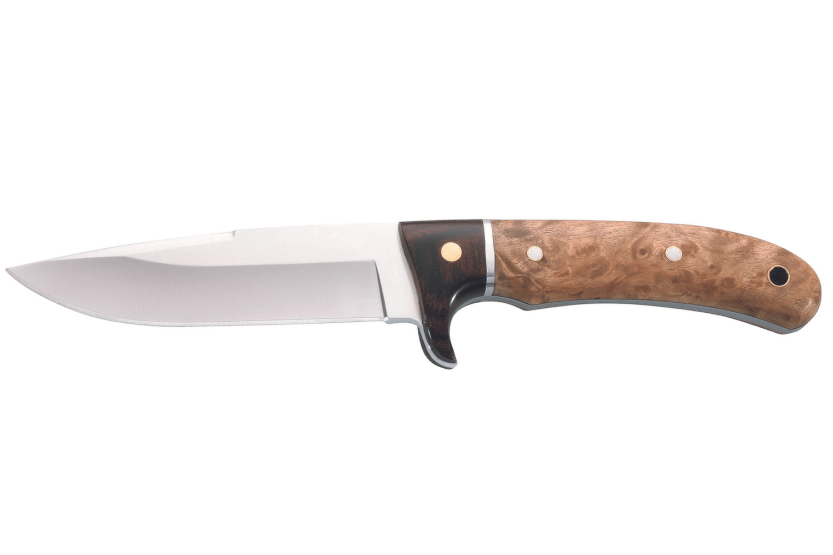 Herbertz Messer 110311 10,8cm Edelstahlklinge Griff aus Wurzelholz mit Lederetui