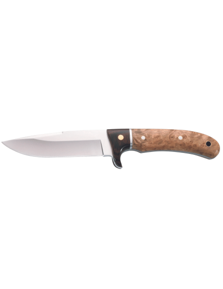 Herbertz 110311 roestvrijstalen mes 10,8cm wortelhouten handvat met leren schede
