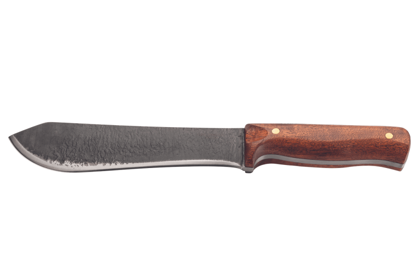 Herbertz kniv 585518 damaskusblad 17,9cm körsbärshandtag + läderslida + eldstartare