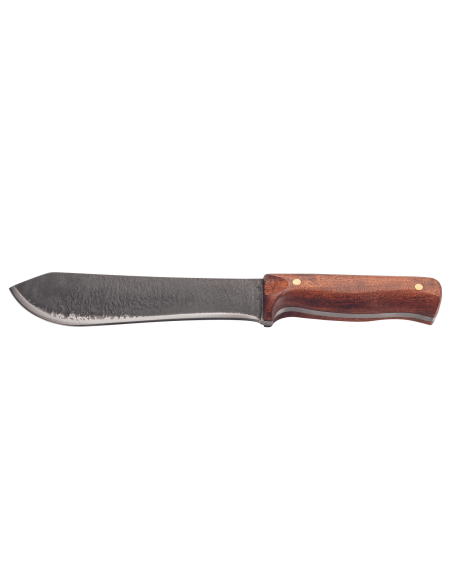 Faca Herbertz 585518 lâmina de damasco 17,9cm cabo em madeira de cerejeira + bainha em pele + iniciador de fogo