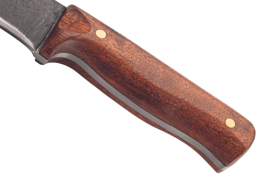Herbertz kniv 585518 damaskusblad 17,9cm körsbärshandtag + läderslida + eldstartare