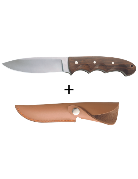 Herbertz 106011 coltello 11,1 cm lama in acciaio inox manico in legno Tagayasan con fodero in pelle