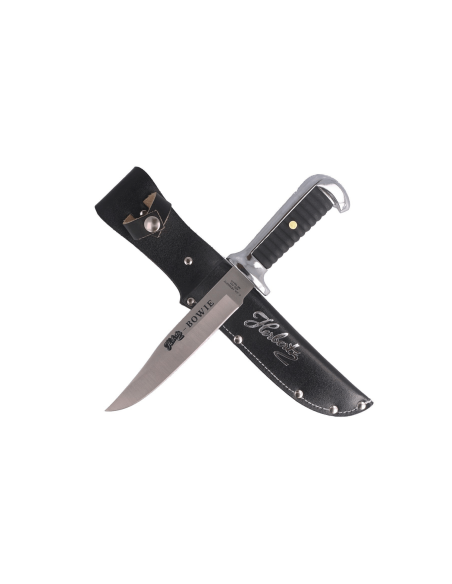 Herbertz Bowie knife 106415 15.5cm blade zinc and leather handle + leather sheath