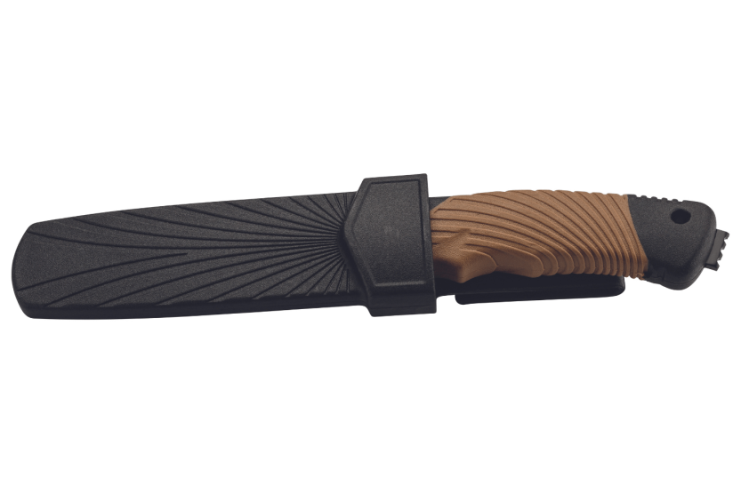 Herbertz Messer 585412 Klinge 11,7cm Griff aus Gummi/Polymer mit Glasbrecher + Etui