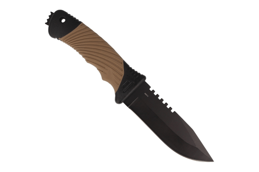 Herbertz 585412 cuchillo 11.7cm hoja mango goma/polímero con rompe cristales + funda