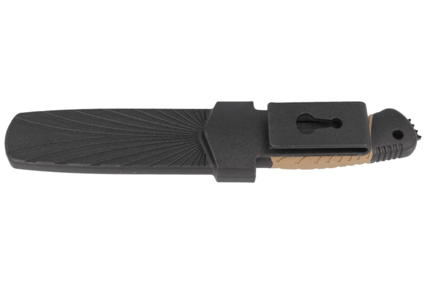 Herbertz Messer 585412 Klinge 11,7cm Griff aus Gummi/Polymer mit Glasbrecher + Etui
