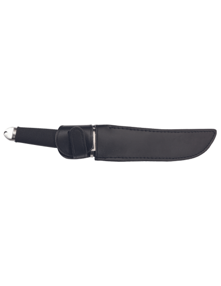 Herbertz kniv 581318 18 cm tantoblad svart gummihåndtak + skinnslire