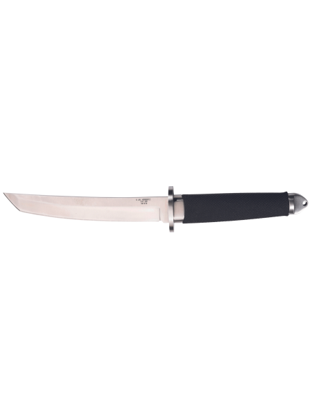 Herbertz Messer 581318 Tanto-Klinge 18cm schwarzer Gummigriff + Lederetui