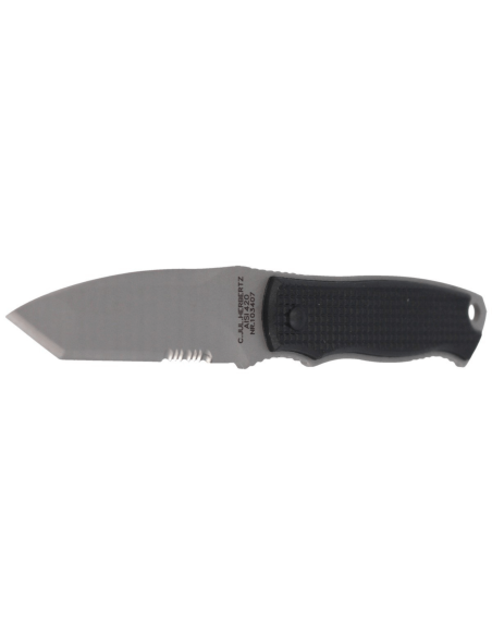 Herbertz halsmes 103407 7cm tanto lemmet zwart polymeer handvat + etui