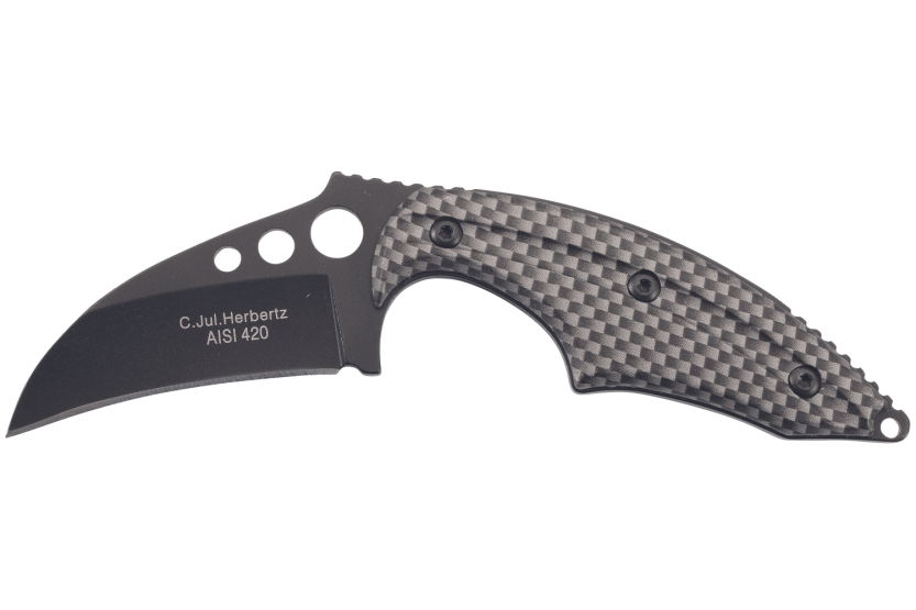 Karambit Halsmesser Herbertz 575706 Klinge 6cm Aluminiumgriff + Etui