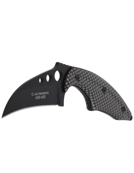 Faca de pescoço Herbertz 575706 karambit com 6 cm de lâmina e cabo de alumínio + estojo