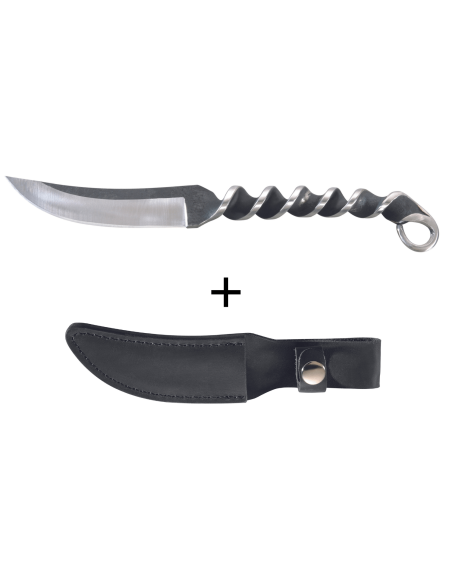 Herbertz 102011 kniv 10,3 cm blad i rustfritt stål med vridd skaft og slire