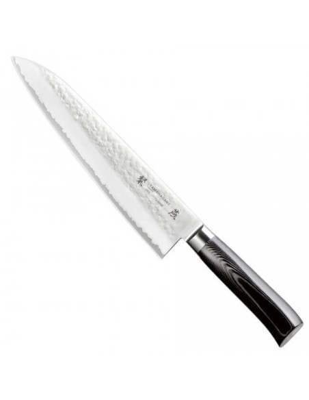 Tamahagane Tsubame japansk kokkekniv med hamret blad 24 cm i VG5-stål