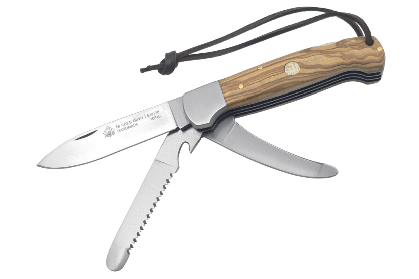 Puma IP La Caza Olive I 320511 navaja plegable multifunción 11cm mango de madera de olivo