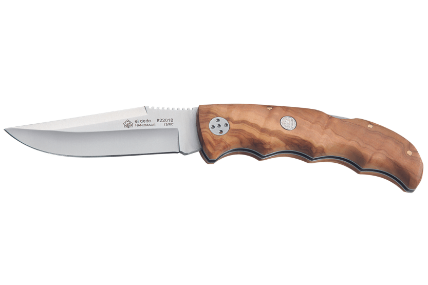 Puma IP El Dedo vouwmes 319211 olijf houten handvat 11cm