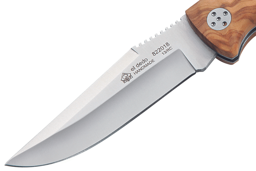 Puma IP El Dedo vouwmes 319211 olijf houten handvat 11cm