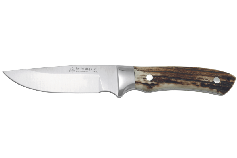 Puma IP Fenris Stag 306811 mes 10,3cm lemmet geweien handvat + lederen schede