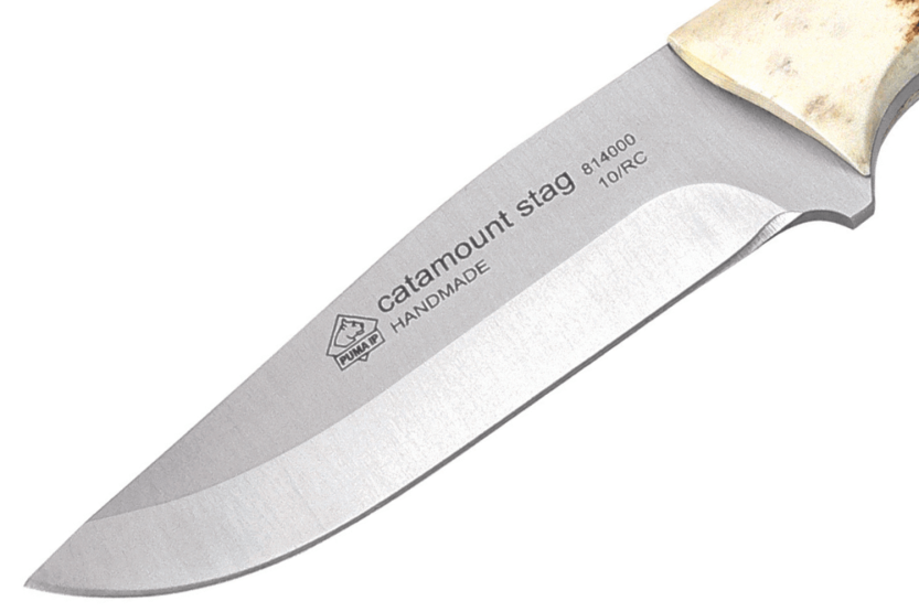 Puma IP Catamount Stag 305310 mes 9cm lemmet geweistaal handvat + lederen schede