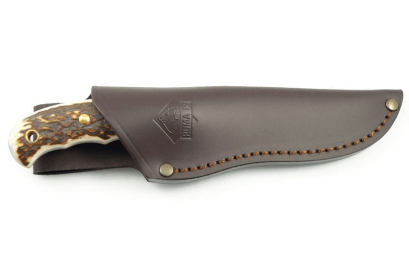 Puma IP Catamount Stag II 304211 cuchillo 11.1cm hoja mango asta + funda de cuero