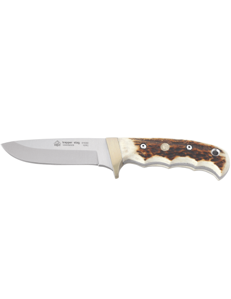 Puukko Puma IP Trapper Stag 309410 terä 11cm sarvikuonokahva + nahkatuppi