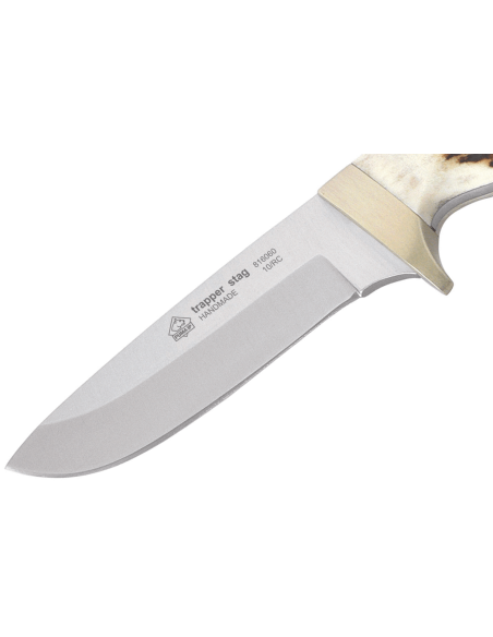 Kniv Puma IP Trapper Stag 309410 blad 11 cm gevirhåndtak + skinnslire
