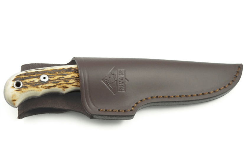 Kniv Puma IP Trapper Stag 309410 klinge 11 cm gevirhåndtag + læderskede