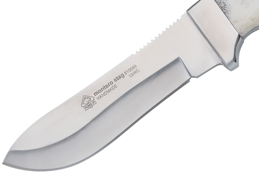 Puma IP Montero Stag 329712 kniv 12 cm blad gevirhåndtak + skinnslire
