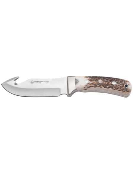 Puma IP Schwarzwild mes 338212 guthook 12cm handvat van gewei + lederen schede